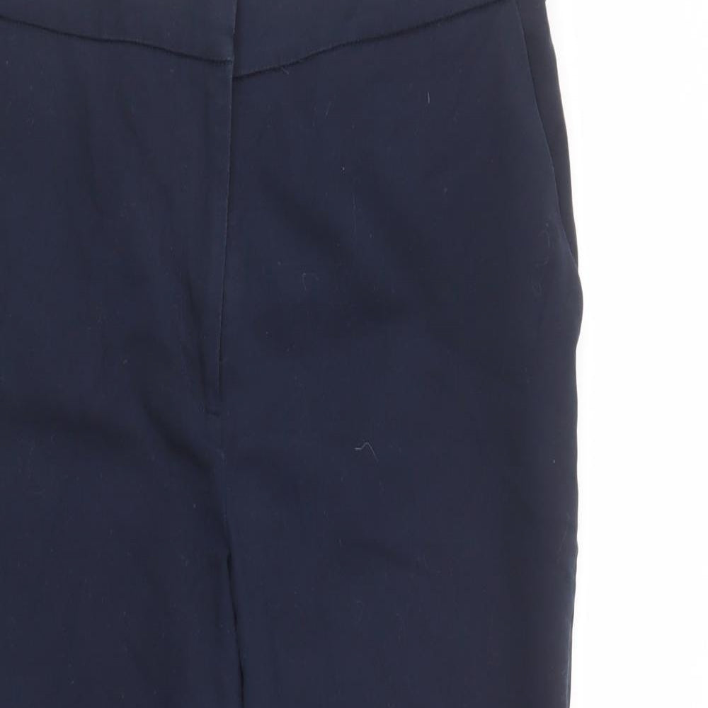 Warehouse Womens Blue  Cotton Chino Trousers Size 16 L27 in Regular Button