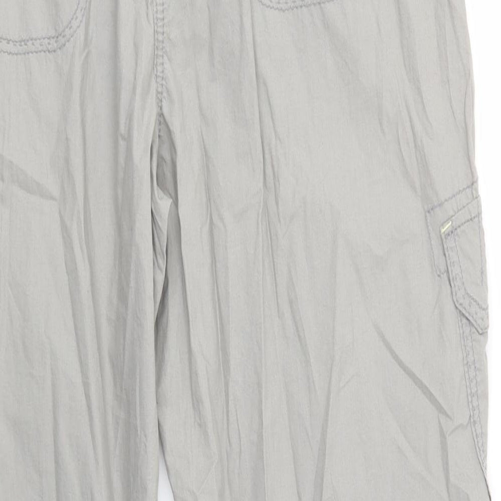 Marks and Spencer Womens Green  Cotton Cargo Trousers Size 20 L31 in Regular Button