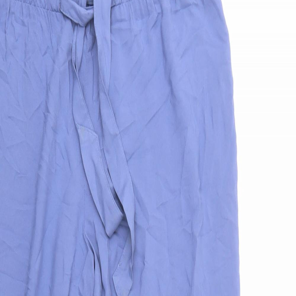 Primark Womens Blue  Viscose Trousers  Size 14 L28 in Regular Drawstring