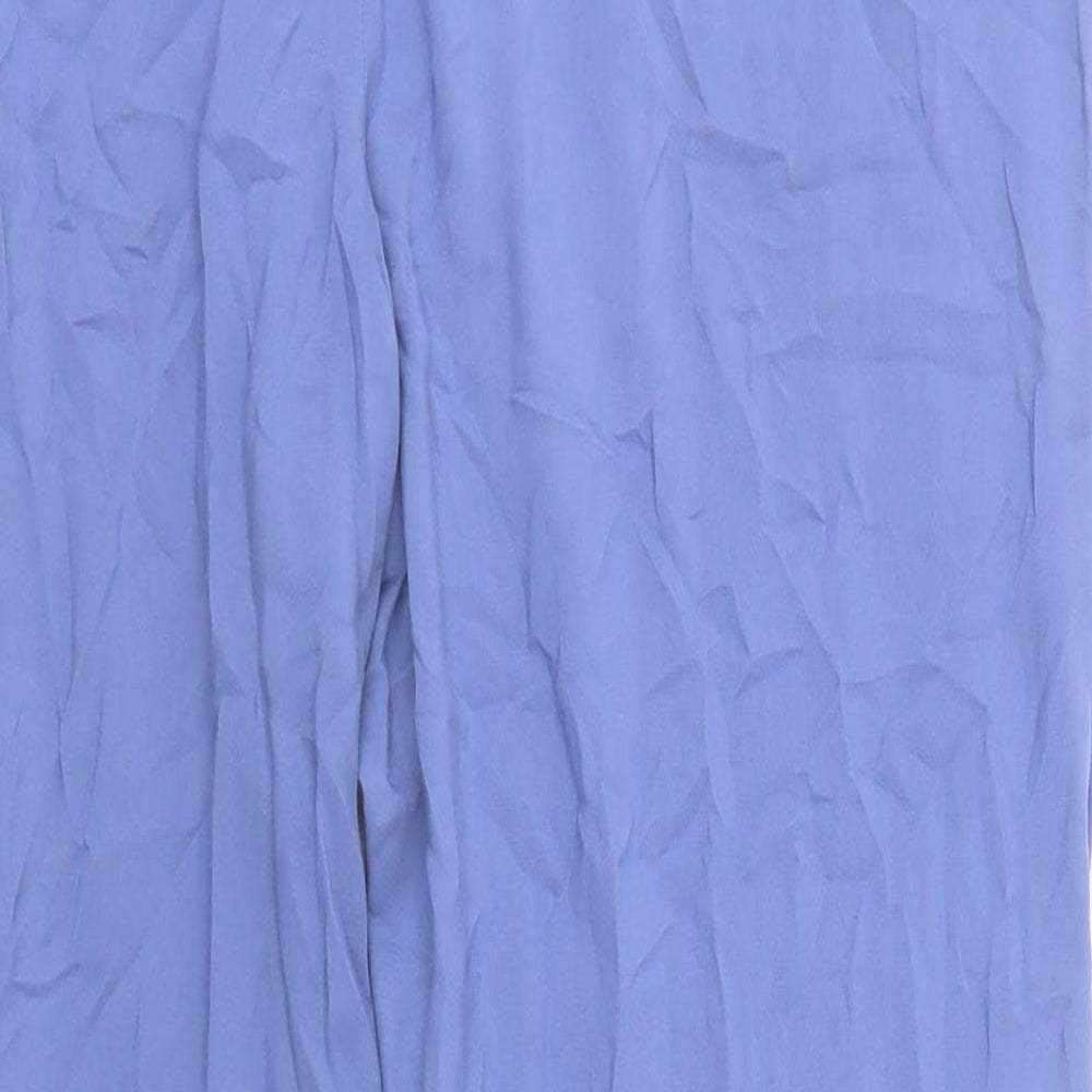 Primark Womens Blue  Viscose Trousers  Size 14 L28 in Regular Drawstring
