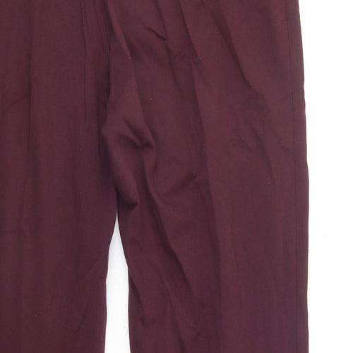 Marks and Spencer Womens Purple  Cotton Jogger Trousers Size 16 L32 in Regular