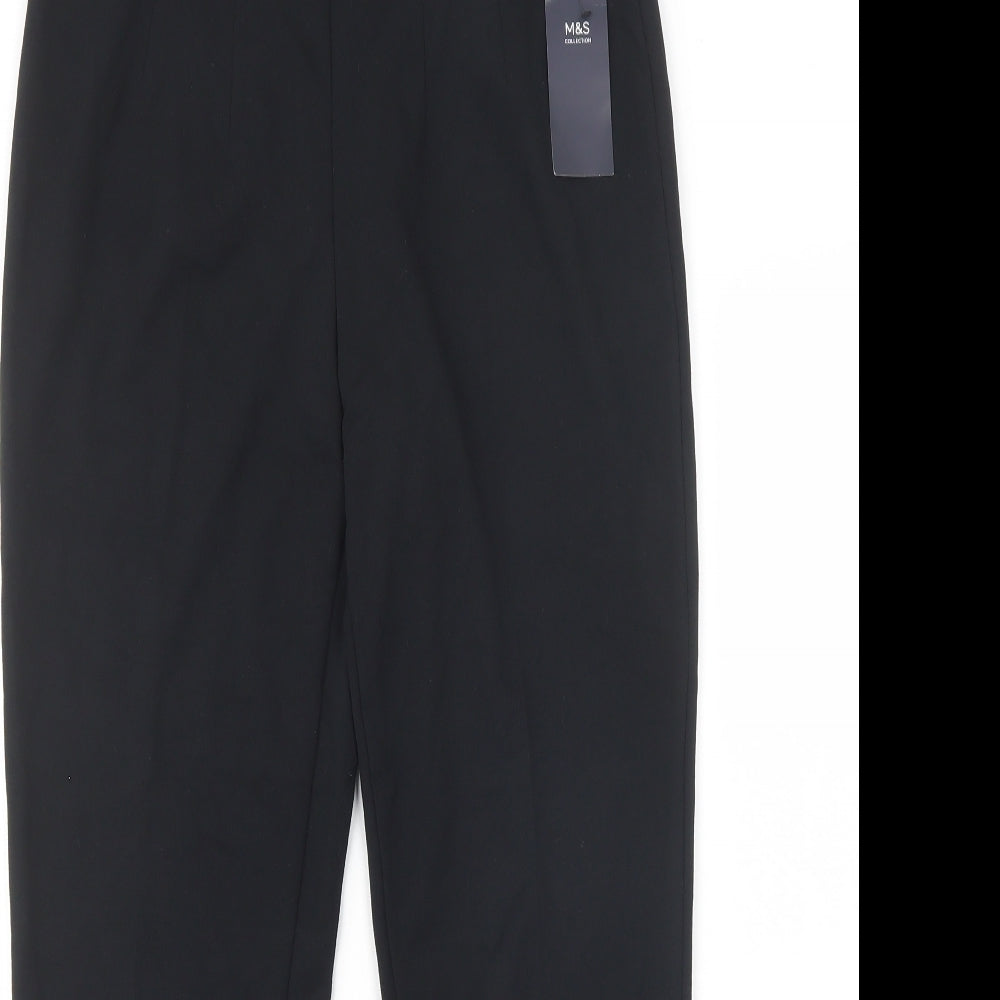 Marks and Spencer Womens Black  Viscose Jogger Trousers Size 12 L28 in Regular