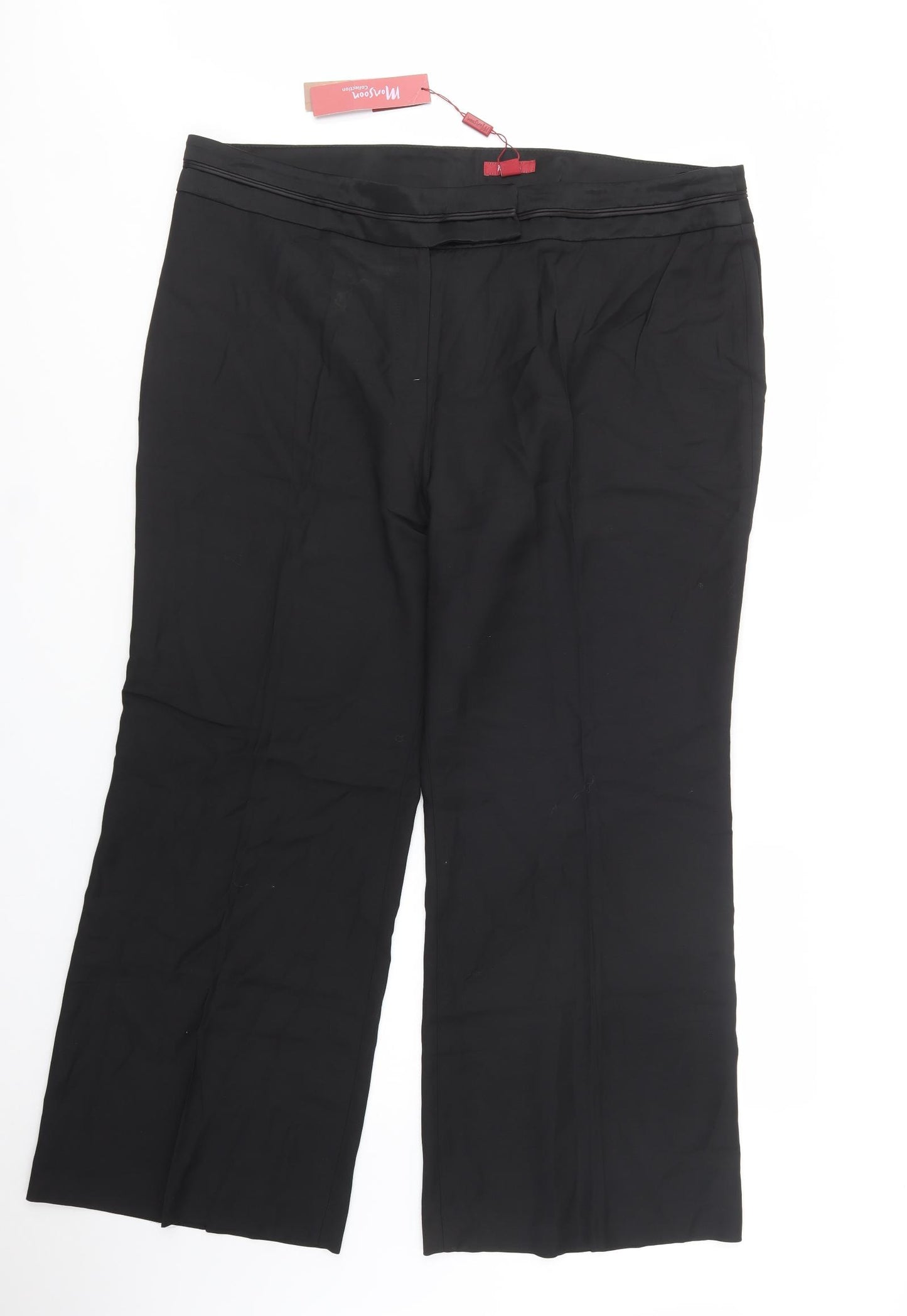 Monsoon Womens Black  Viscose Dress Pants Trousers Size 22 L31 in Regular Button
