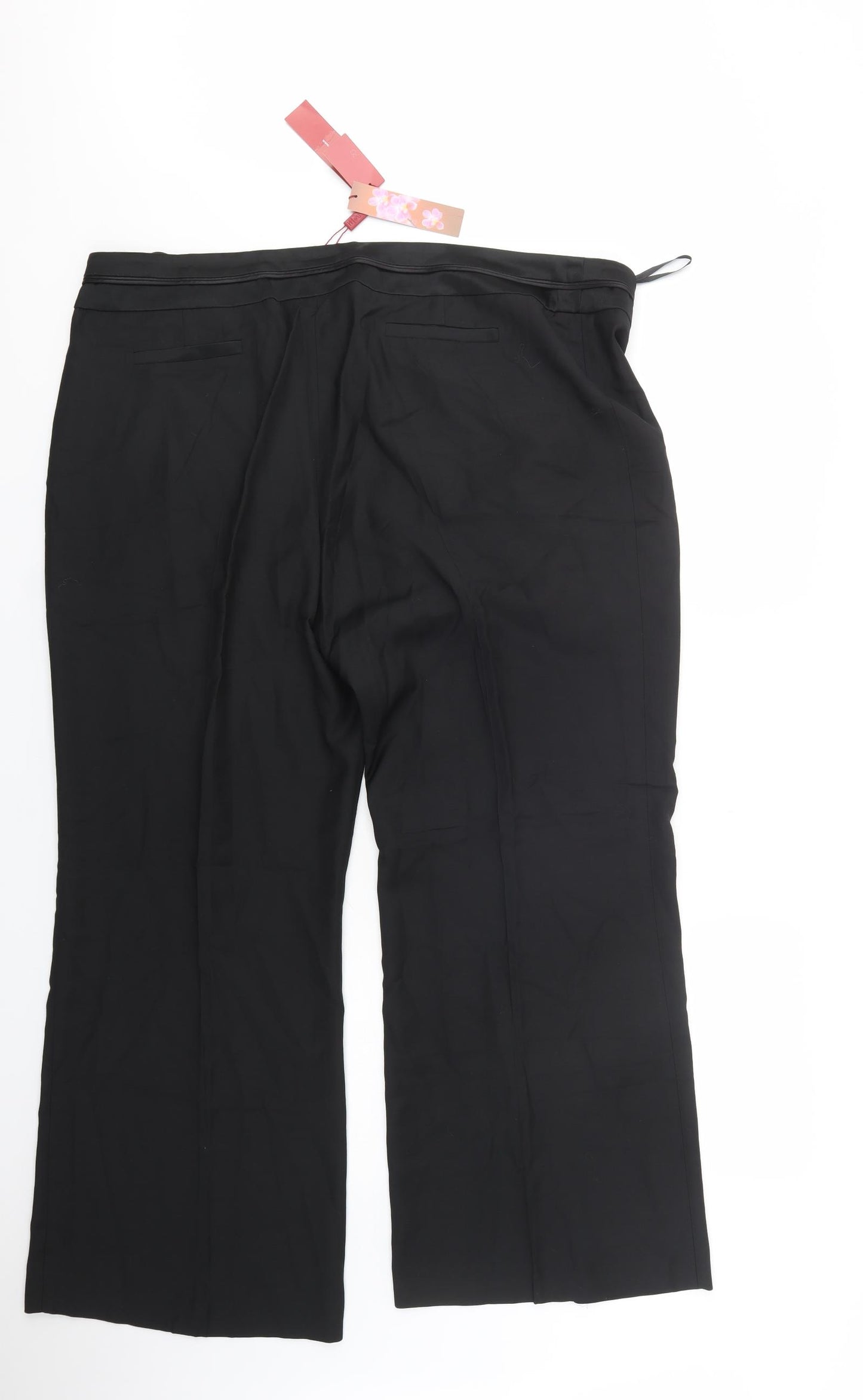 Monsoon Womens Black  Viscose Dress Pants Trousers Size 22 L31 in Regular Button