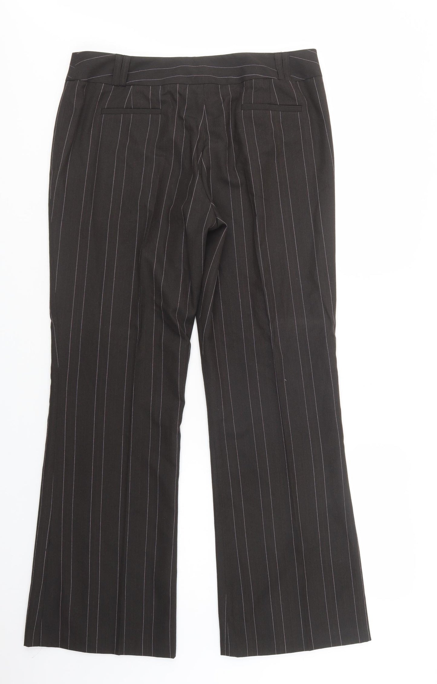 M&Co Womens Silver  Polyester Dress Pants Trousers Size 14 L31 in Regular Button