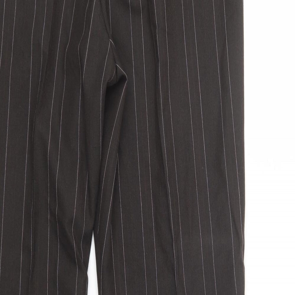 M&Co Womens Silver  Polyester Dress Pants Trousers Size 14 L31 in Regular Button