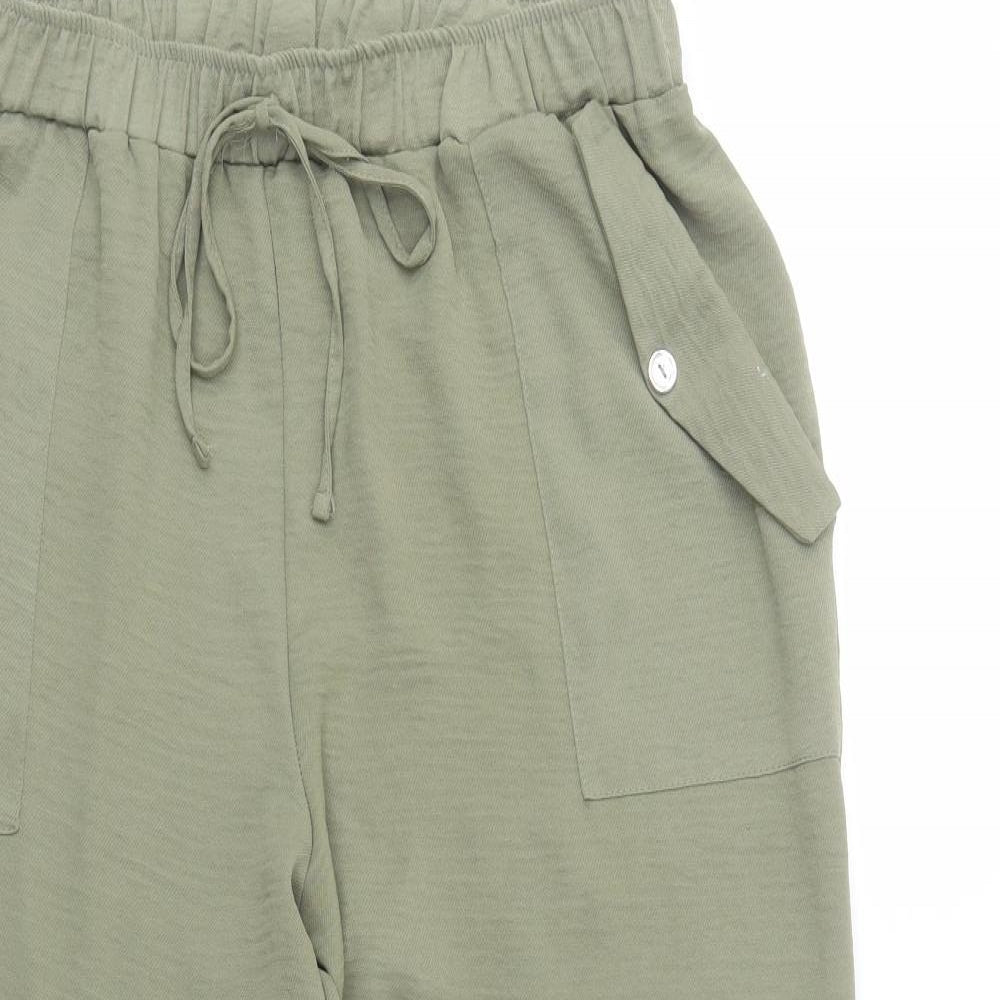 Nutmeg Womens Green  Polyester Jogger Trousers Size 16 L27 in Regular Drawstring