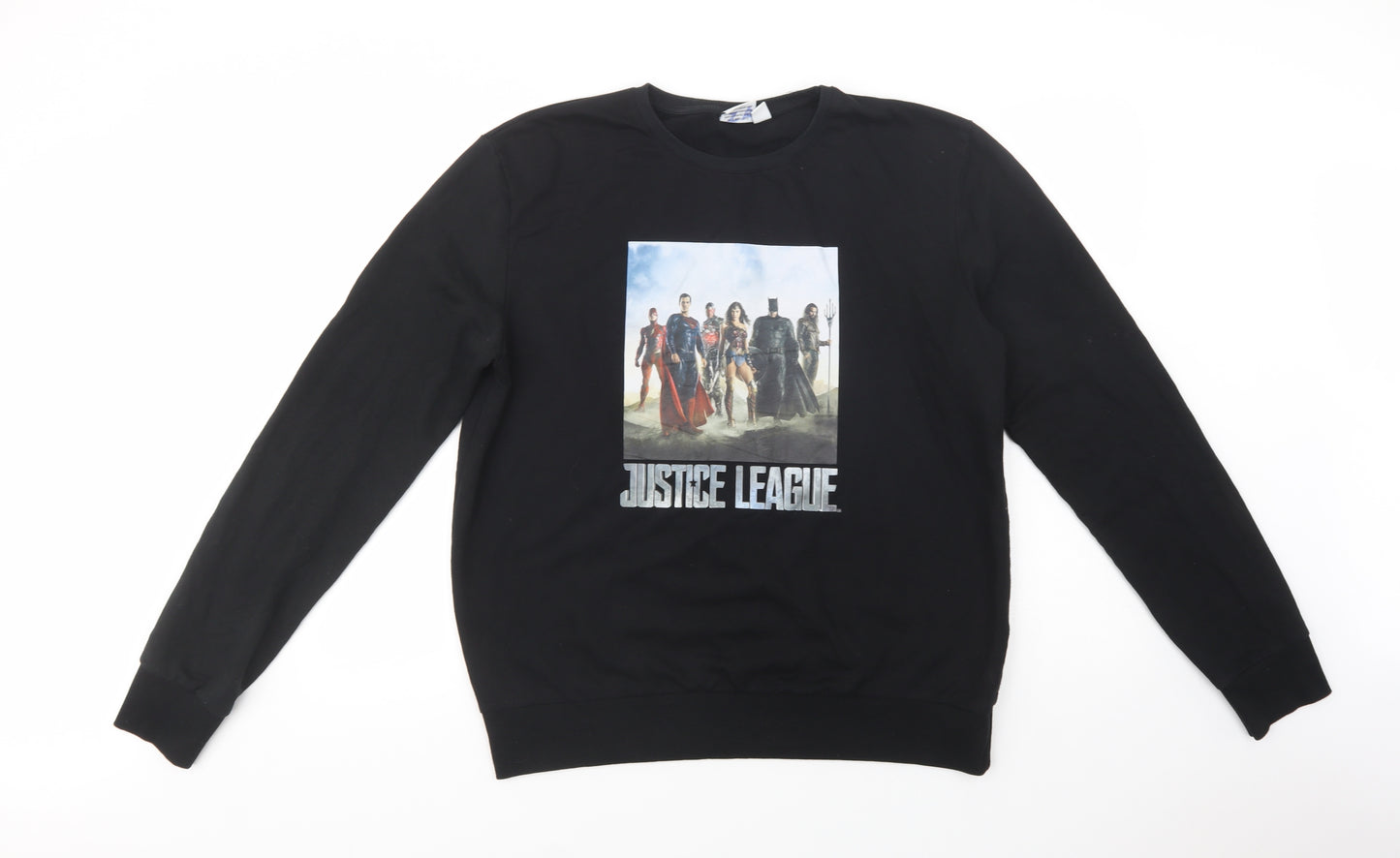 Primark Mens Black  Cotton Pullover Sweatshirt Size XL   - Justice League