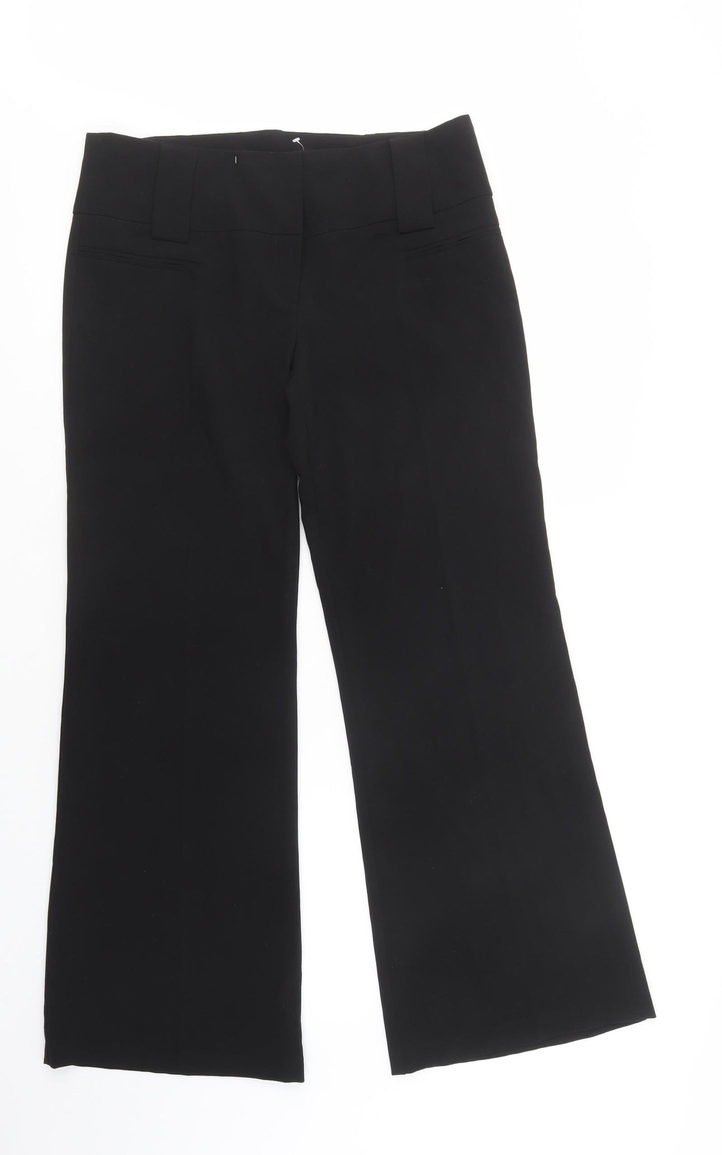 New Look Womens Black  Polyester Dress Pants Trousers Size 12 L30 in Regular Button