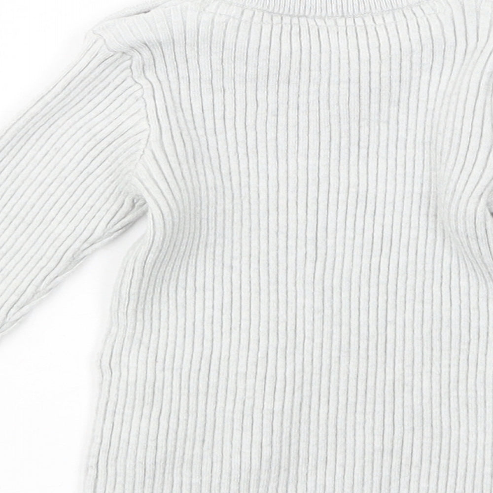 Marks and Spencer Baby Grey  Viscose Pullover Jumper Size 12-18 Months  Button