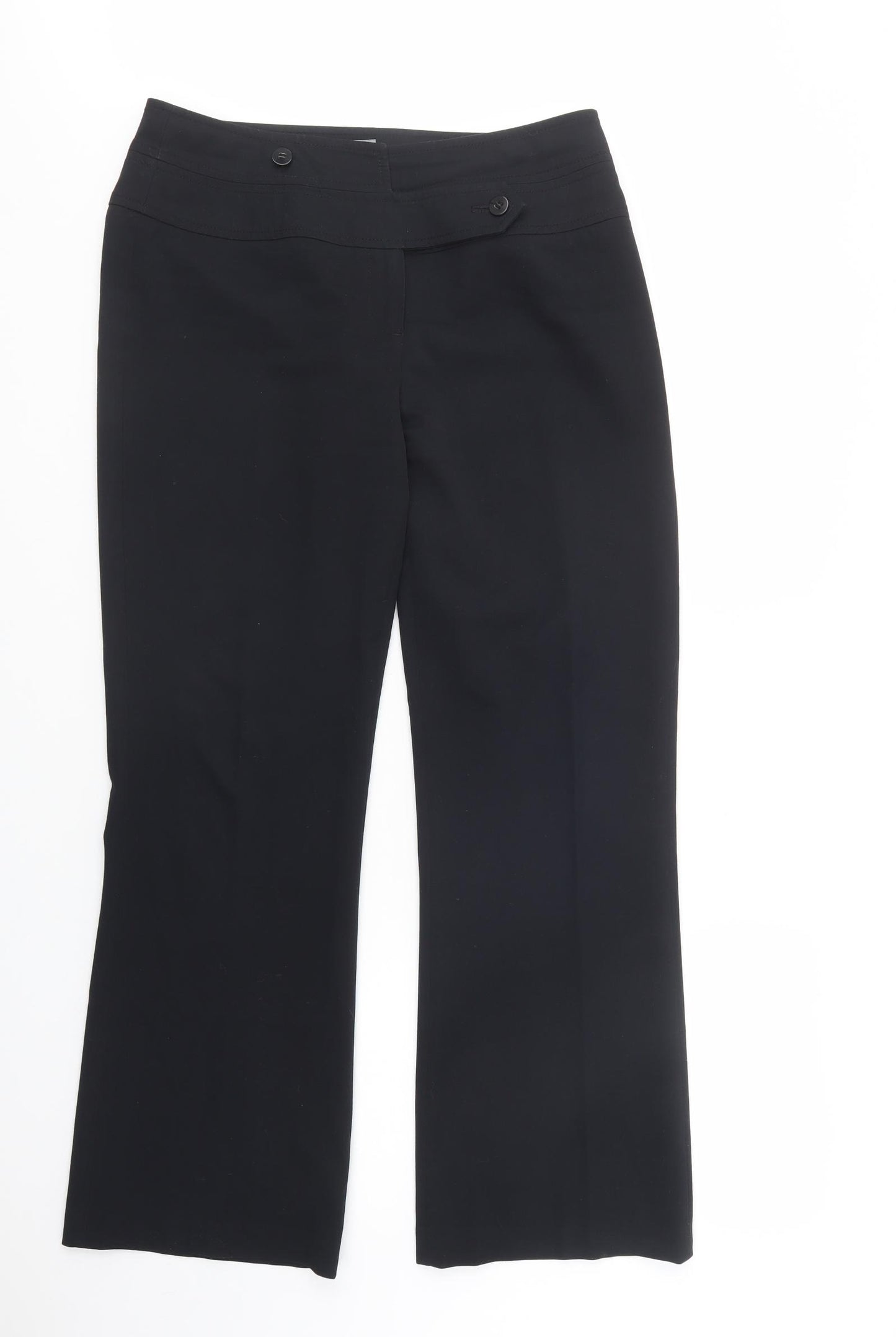 Per Una Womens Black  Polyester Dress Pants Trousers Size 14 L30 in Regular Button