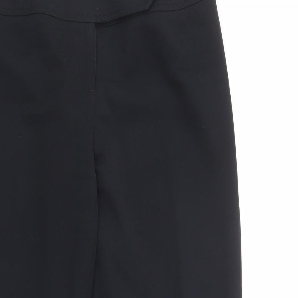 Per Una Womens Black  Polyester Dress Pants Trousers Size 14 L30 in Regular Button