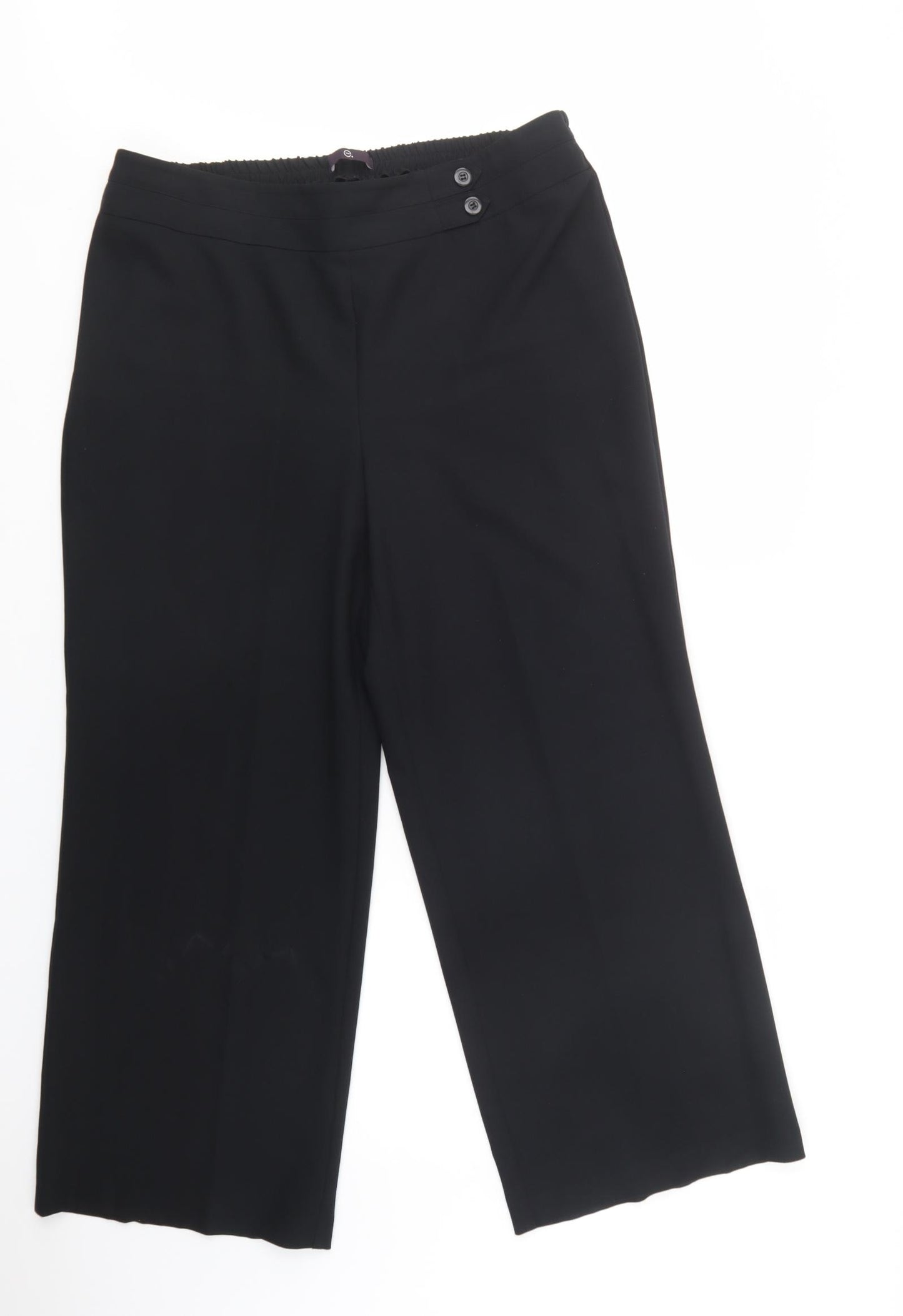 Evans Womens Black  Polyester Dress Pants Trousers Size 18 L29 in Regular Button