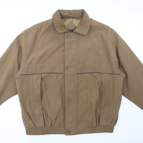 Award Mens Beige   Bomber Jacket Jacket Size L  Button