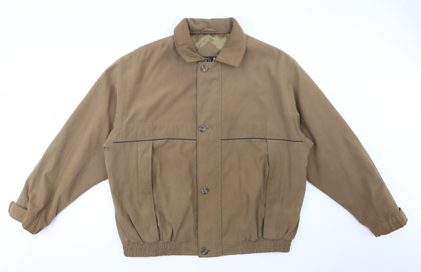 Award Mens Beige   Bomber Jacket Jacket Size L  Button