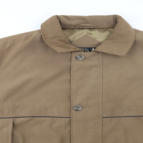 Award Mens Beige   Bomber Jacket Jacket Size L  Button