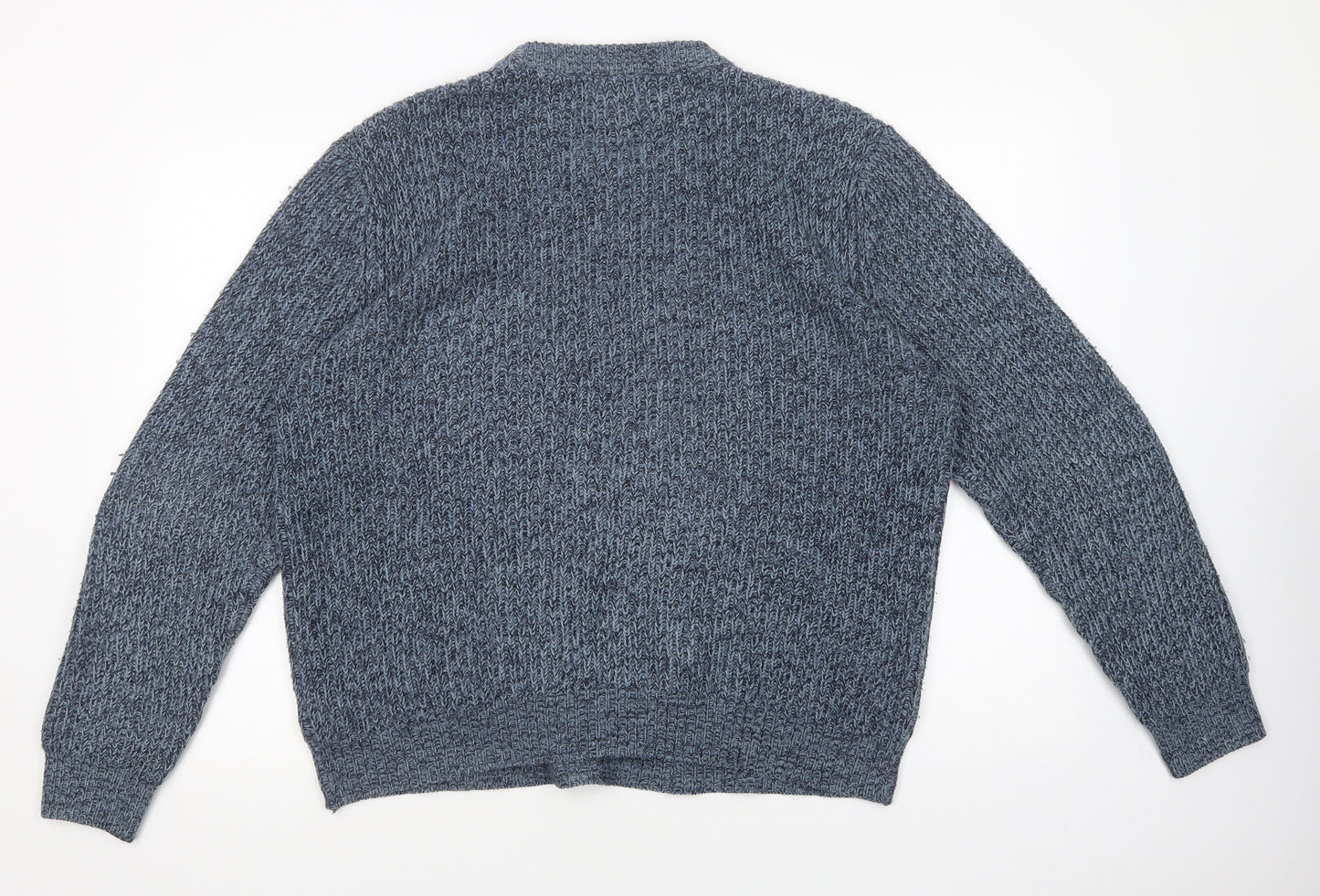George Mens Blue Crew Neck  Acrylic Pullover Jumper Size M