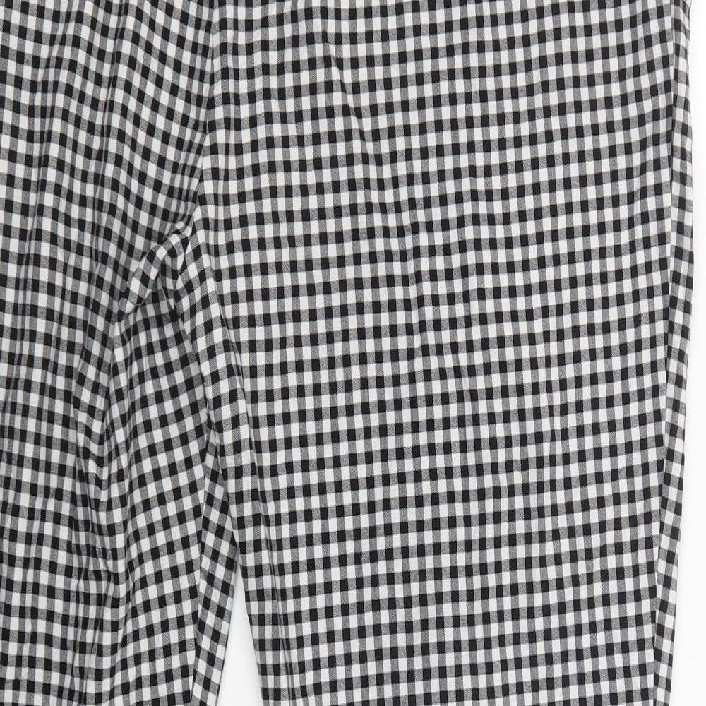 Wallis Womens Grey Check Polyester Trousers  Size 20 L27 in Regular Zip