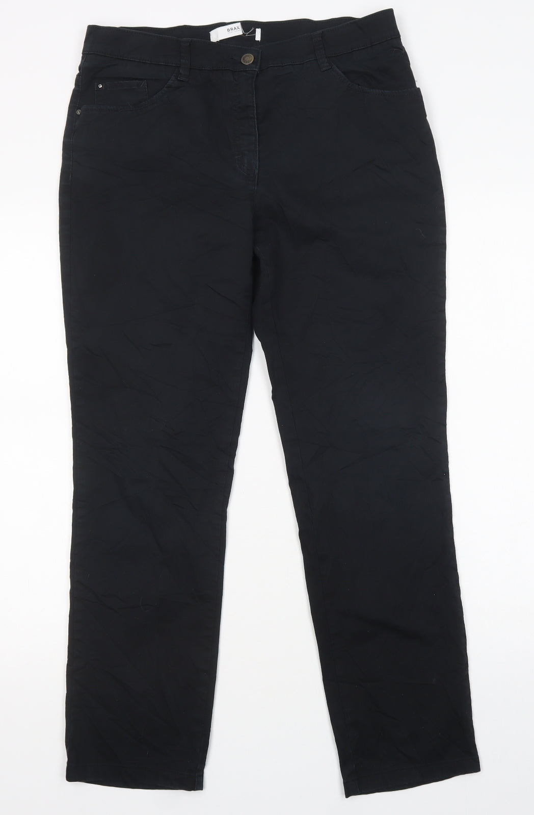 BRAX Womens Black  Cotton Straight Jeans Size 14 L29 in Regular Button