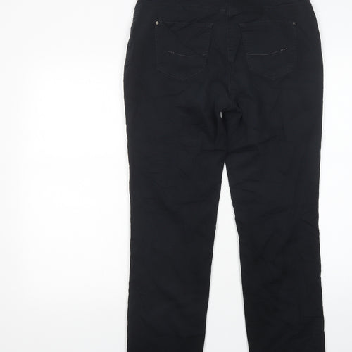 BRAX Womens Black  Cotton Straight Jeans Size 14 L29 in Regular Button