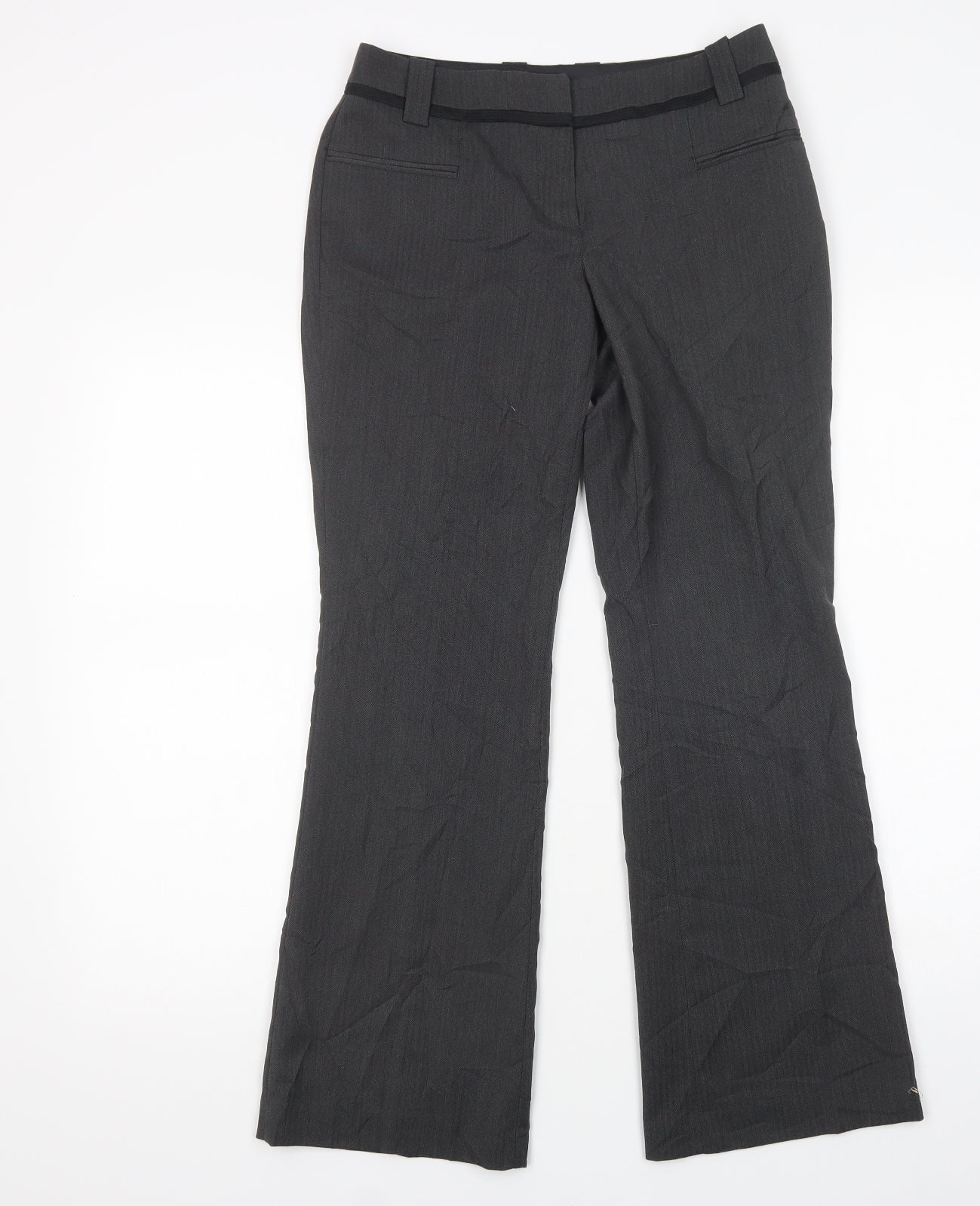 NEXT Womens Grey  Polyester Dress Pants Trousers Size 6 L28 in Regular Button