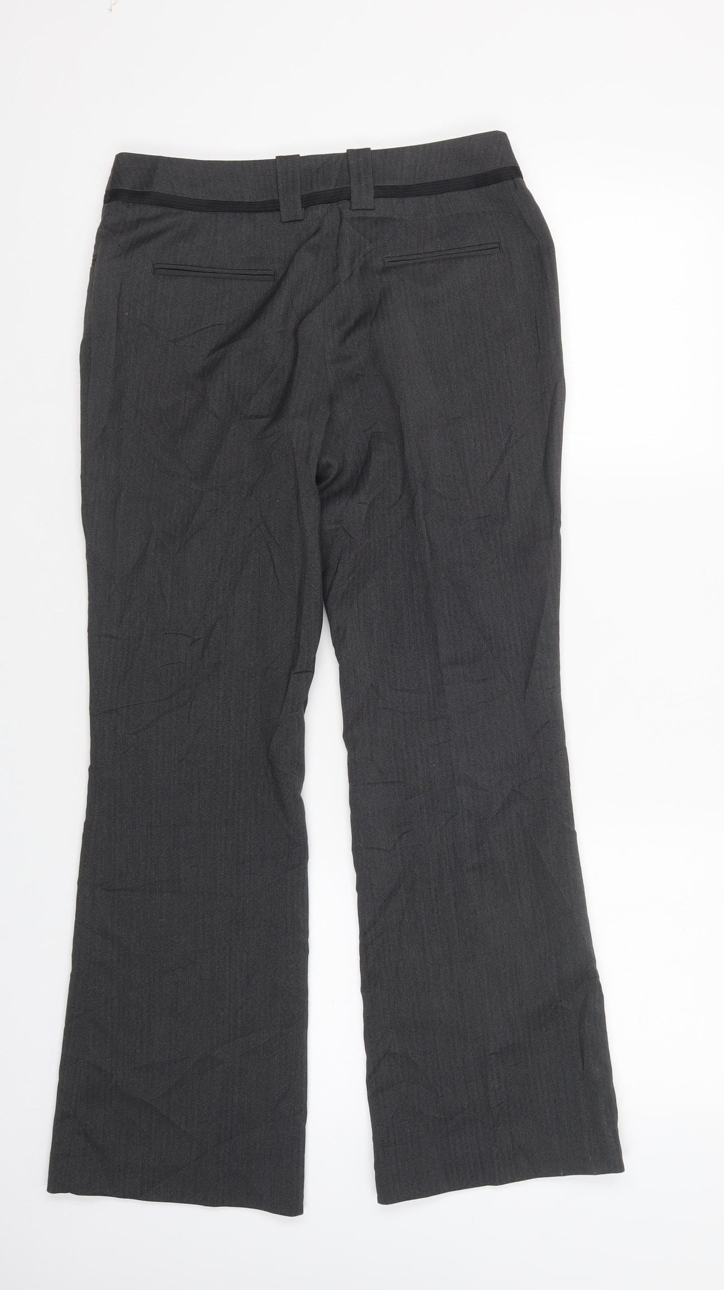 NEXT Womens Grey  Polyester Dress Pants Trousers Size 6 L28 in Regular Button