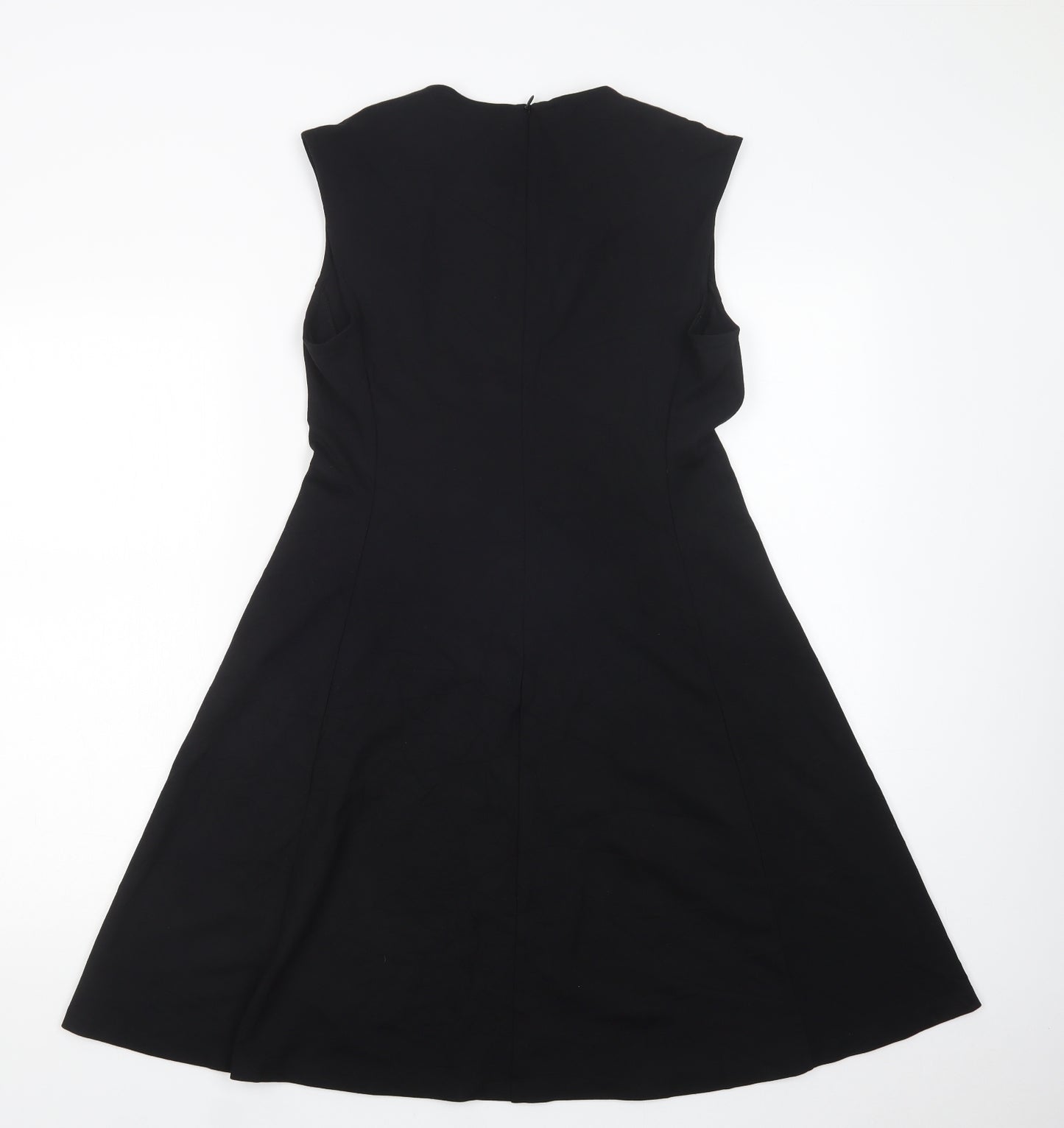 Uniqlo Womens Black  Viscose Fit & Flare  Size M  Crew Neck Zip