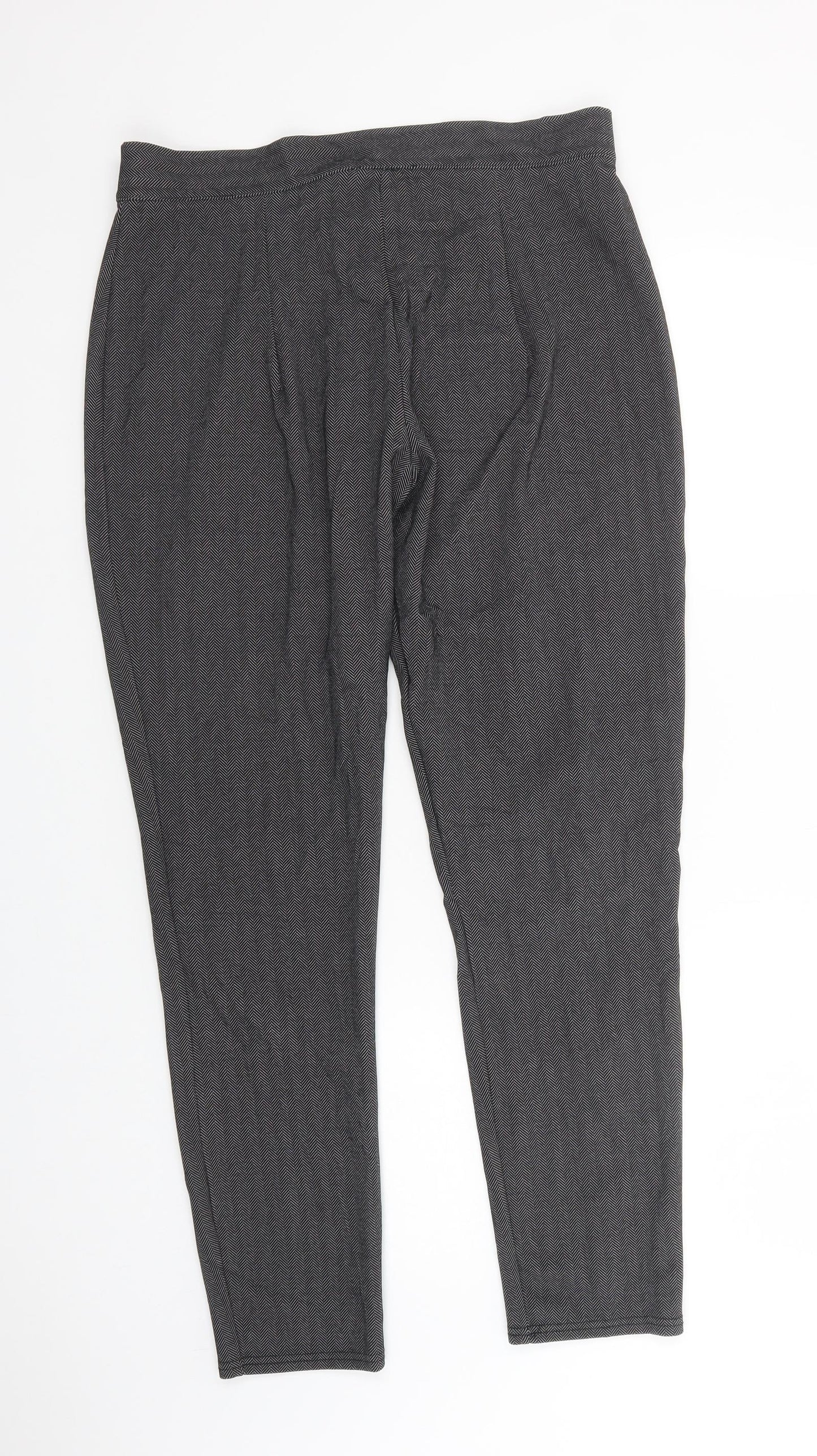 Leggingonline.co.uk Womens Grey Herringbone Polyester Jegging Leggings Size 14 L31 in