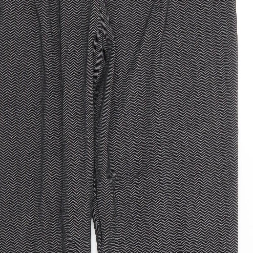 Leggingonline.co.uk Womens Grey Herringbone Polyester Jegging Leggings Size 14 L31 in