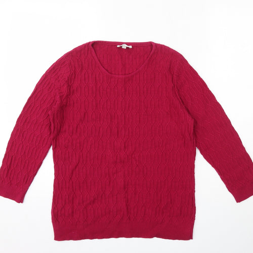 CC Womens Pink Round Neck  100% Cotton Pullover Jumper Size M
