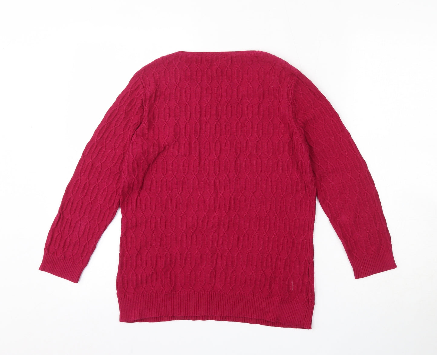 CC Womens Pink Round Neck  100% Cotton Pullover Jumper Size M