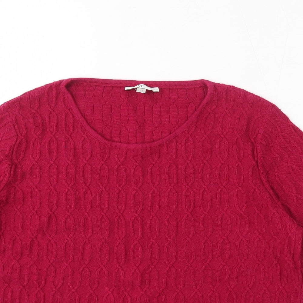 CC Womens Pink Round Neck  100% Cotton Pullover Jumper Size M