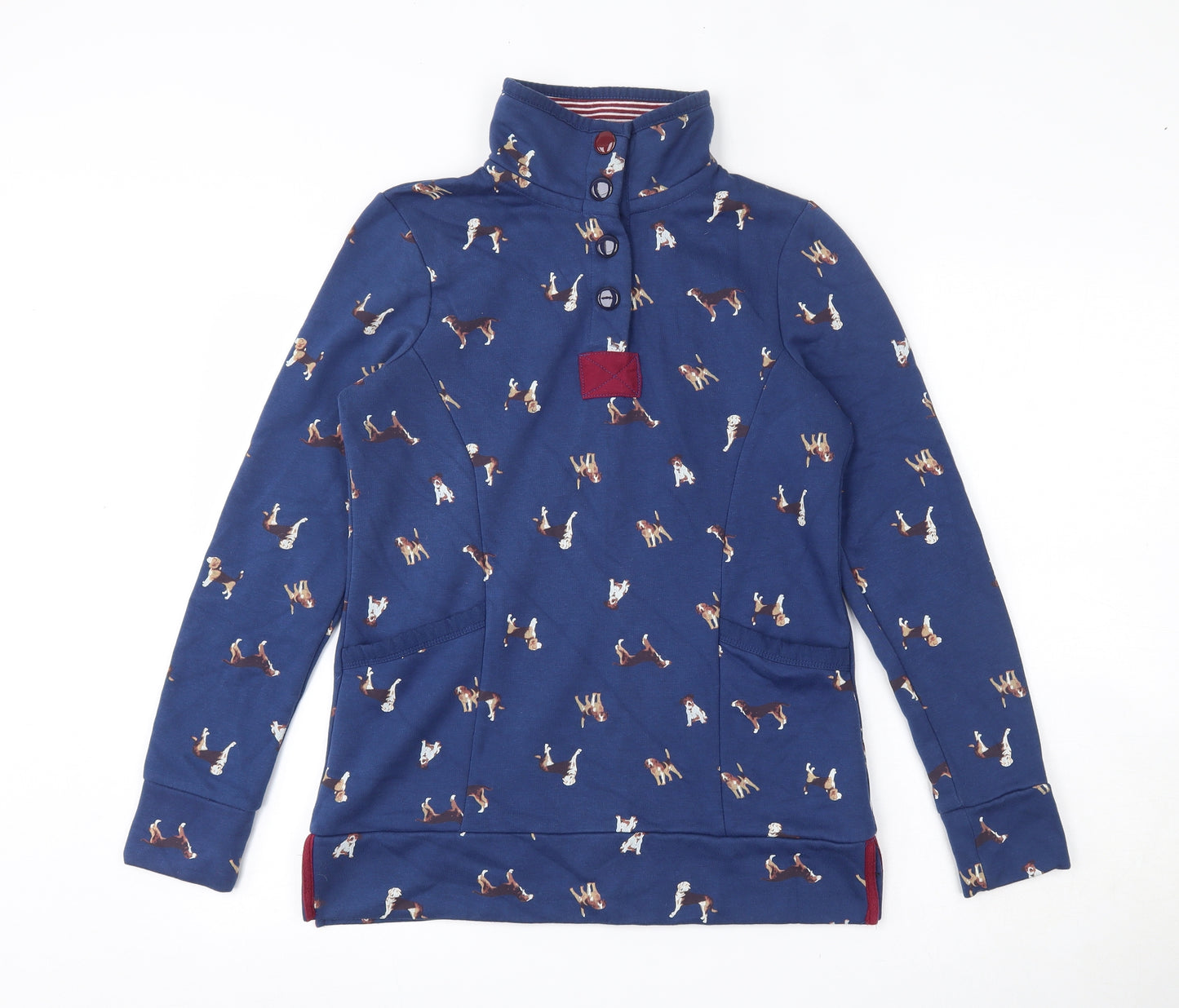 TU Womens Blue Geometric Cotton Pullover Sweatshirt Size 8  Snap - Dogs