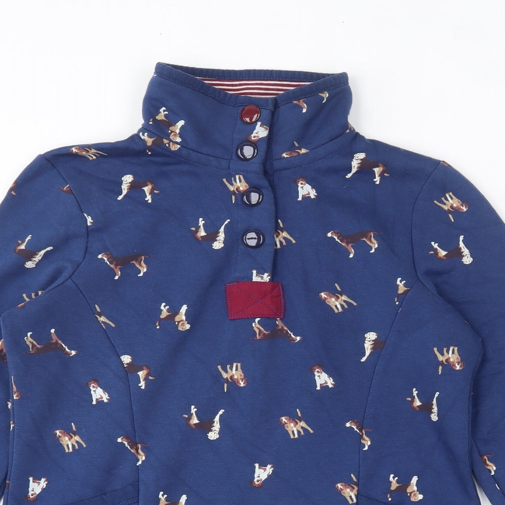 TU Womens Blue Geometric Cotton Pullover Sweatshirt Size 8  Snap - Dogs