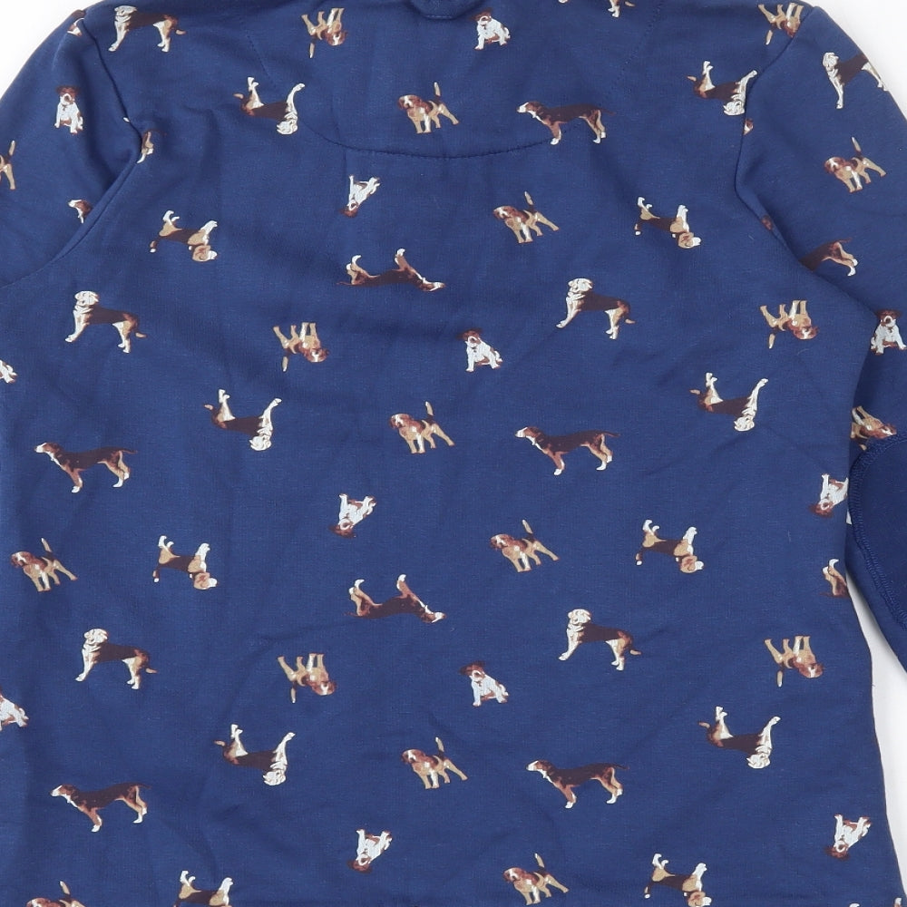 TU Womens Blue Geometric Cotton Pullover Sweatshirt Size 8  Snap - Dogs