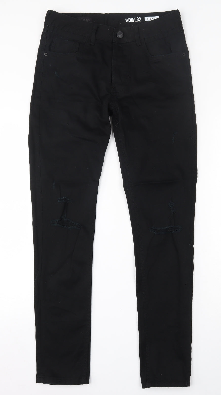 Denim & Co. Mens Black  Cotton Skinny Jeans Size 30 L31 in Regular Button