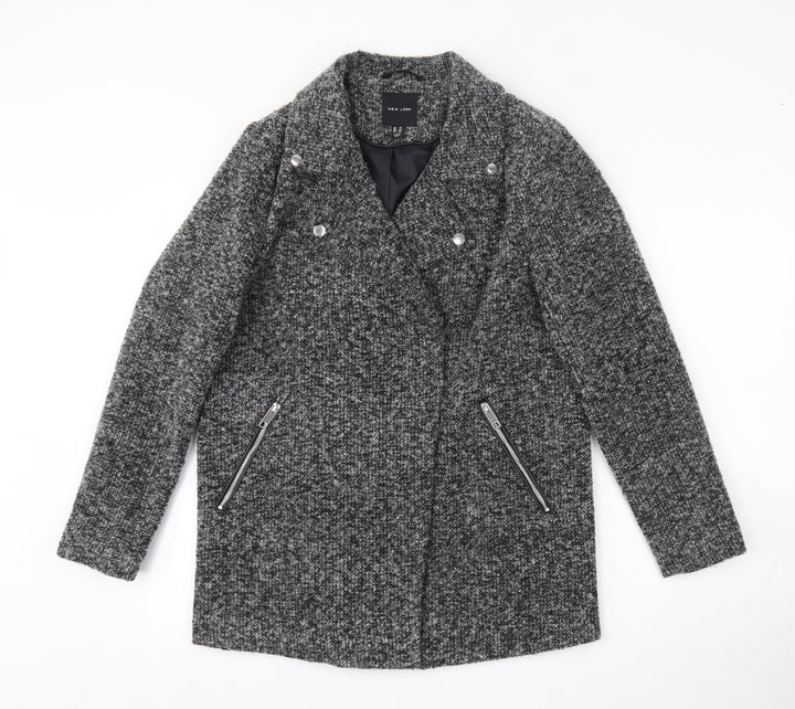 New Look Womens Grey Jacket Size 10 Zip