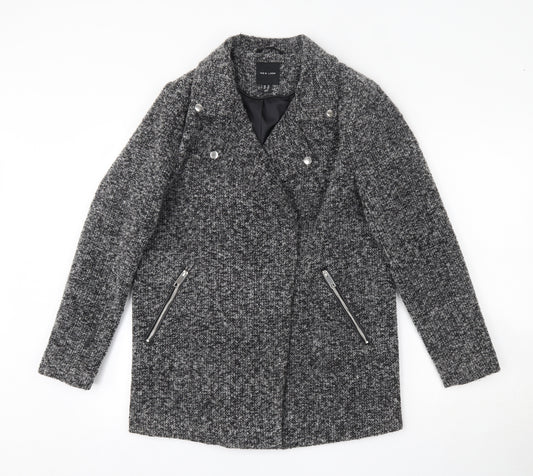 Front view of New Look women’s grey jacket, size UK 10, zip