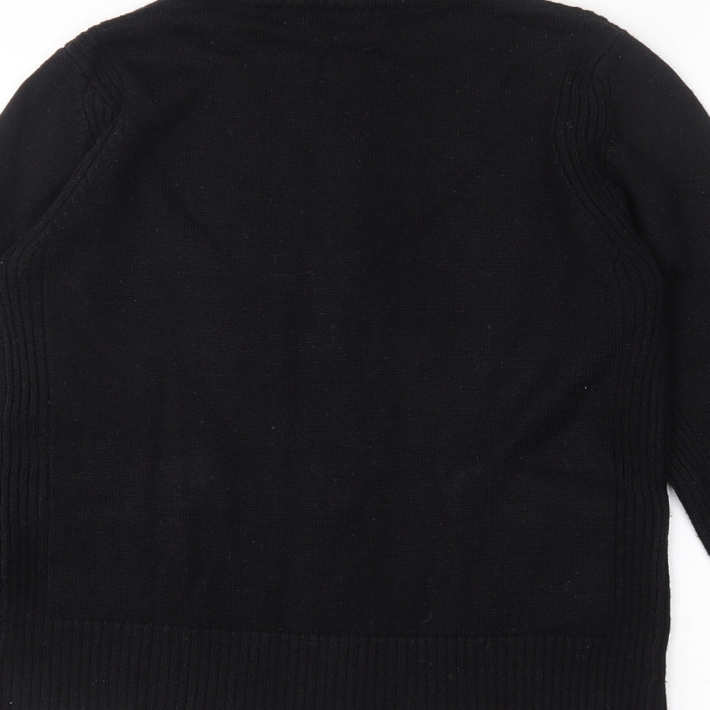 Lakeland Womens Black High Neck  Ramie Full Zip Jumper Size 12
