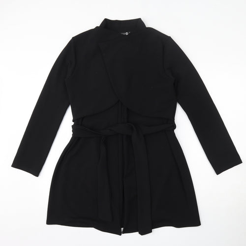 Boohoo Womens Black  Polyester Cardigan Sweatshirt Size 12  Tie