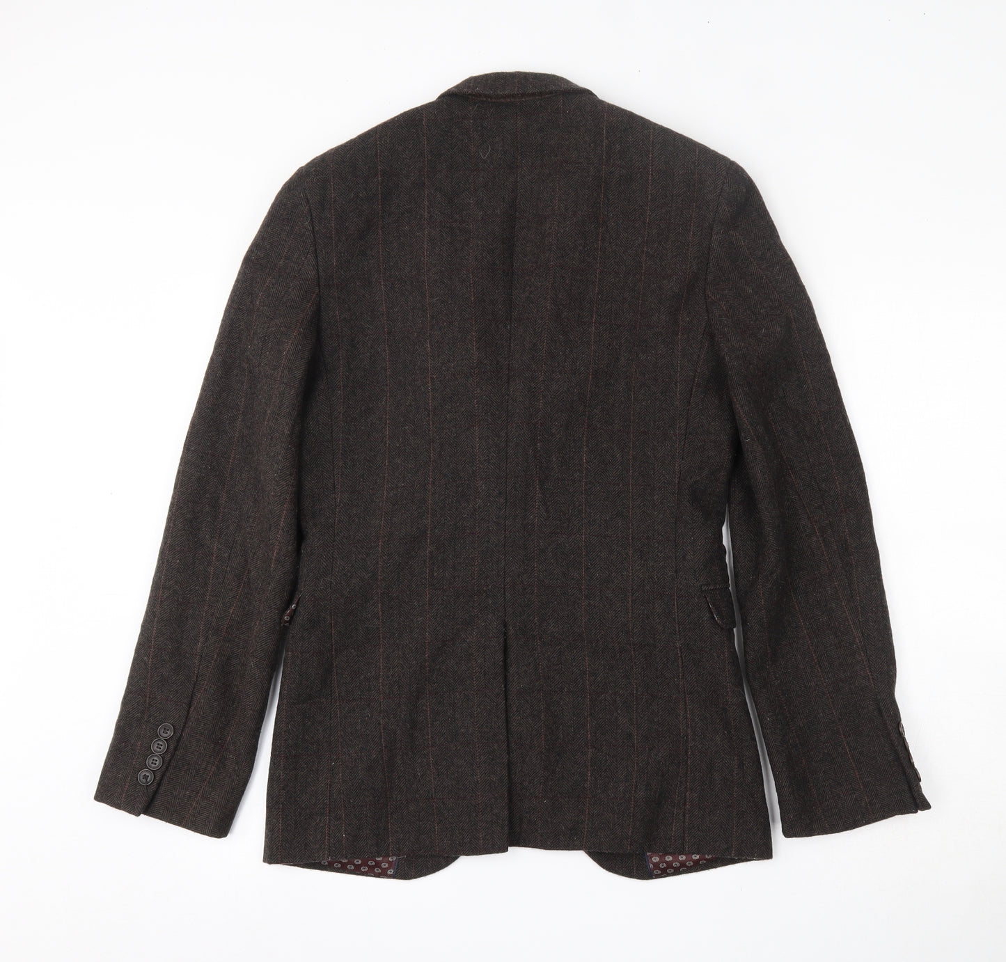 Cedar Wood State Mens Brown Herringbone  Jacket Blazer Size XS  Button