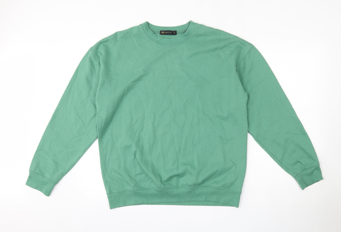 I SAW IT FIRST Womens Green  Cotton Pullover Sweatshirt Size M