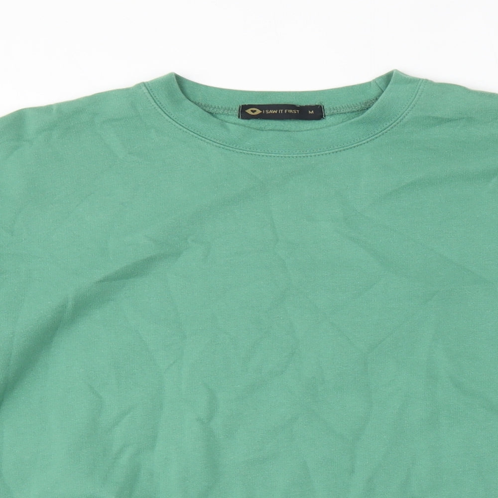 I SAW IT FIRST Womens Green  Cotton Pullover Sweatshirt Size M
