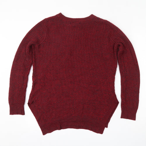Mossimo Womens Red Round Neck  Acrylic Pullover Jumper Size S