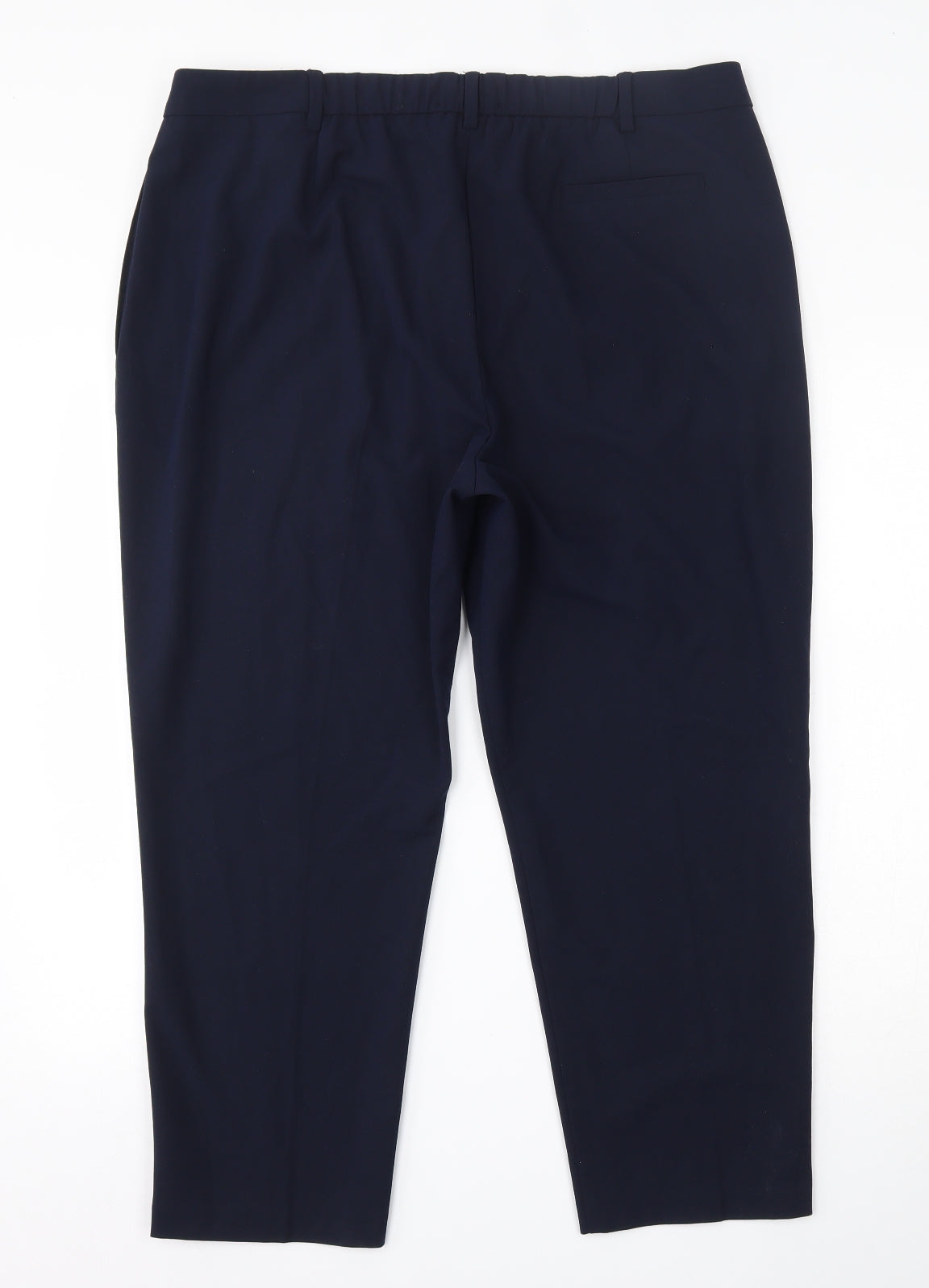 Marks and Spencer Womens Blue  Polyester Trousers  Size 18 L24 in  Hook & Eye