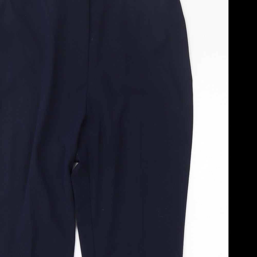 Marks and Spencer Womens Blue  Polyester Trousers  Size 18 L24 in  Hook & Eye