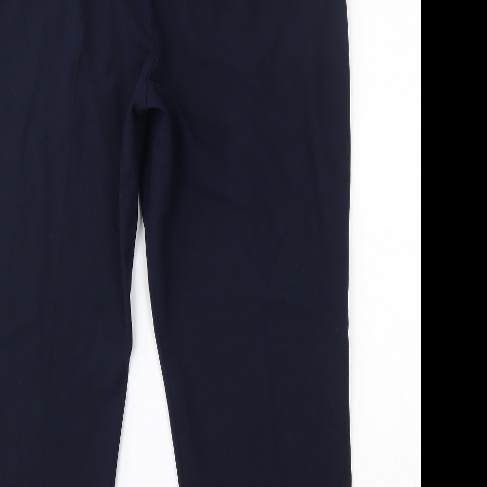 Marks and Spencer Womens Blue  Polyester Trousers  Size 18 L24 in  Hook & Eye