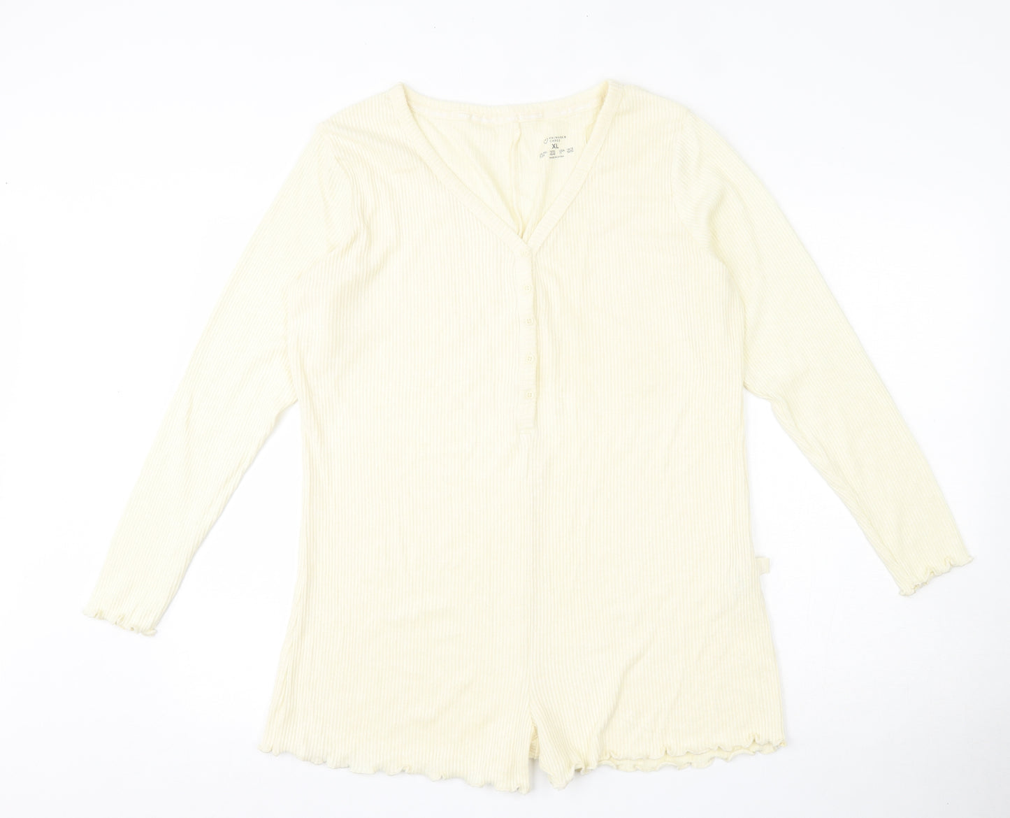 Primark Womens Yellow  Viscose Top One Piece Size XL  Button