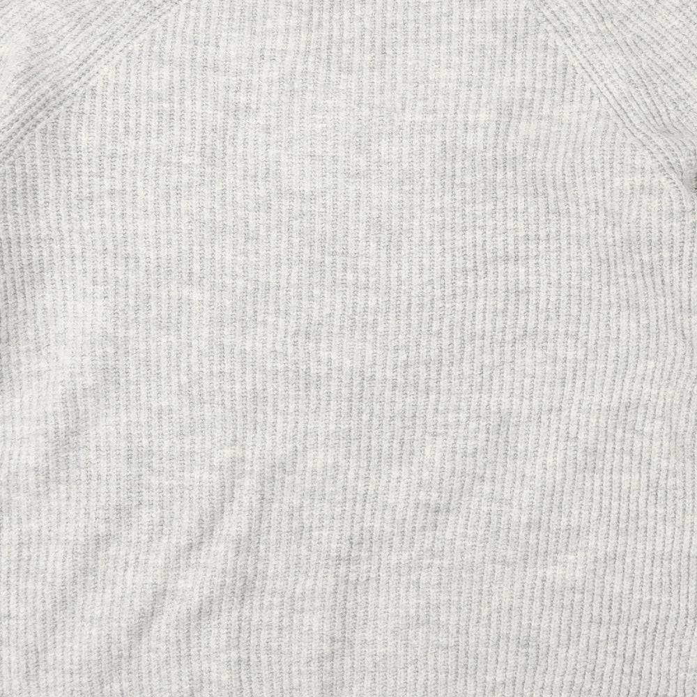 George Womens Grey V-Neck  Acrylic Pullover Jumper Size XS