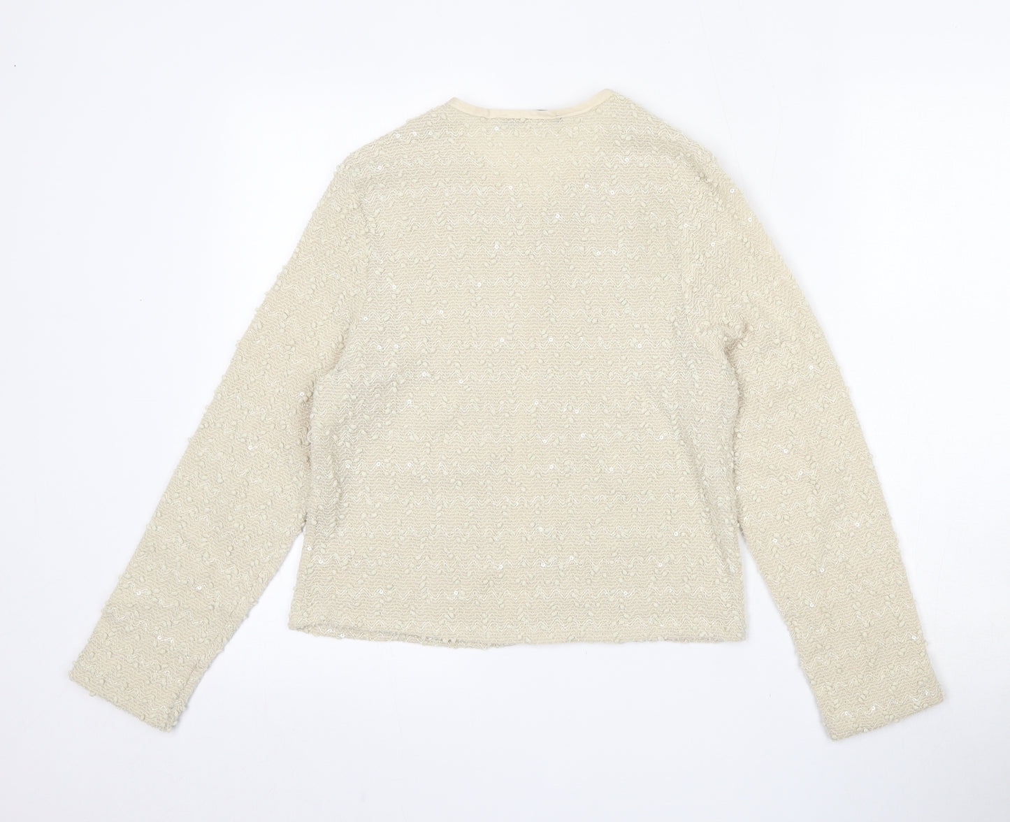 Atmosphere Womens Beige Round Neck  Acrylic Cardigan Jumper Size 16